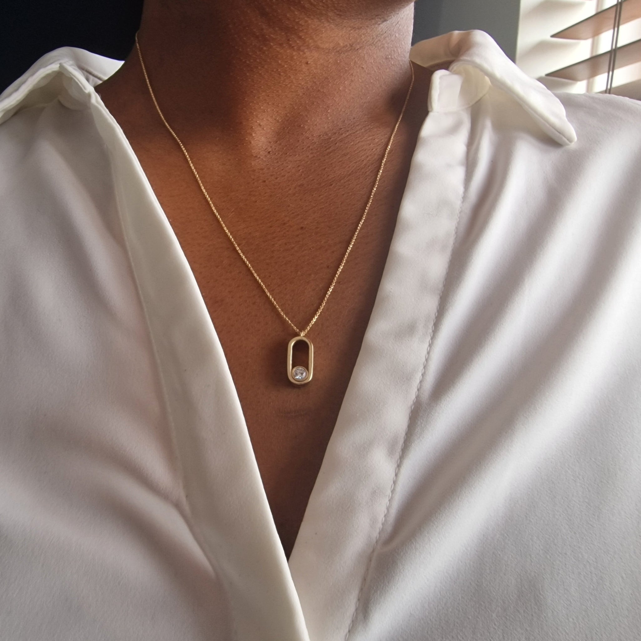 14ct Yellow Gold Diana Pendant Necklace with Diamond